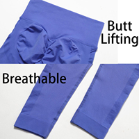 Leggings Scrunch Butt pour femmes, bleu marine, sans couture, taille haute, effet push-up fessier, collants de sport, logo personnalisé, résistants aux squats, pantalons de yoga