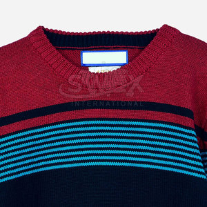 Good Quality Men Soft Blended Fabric <b>Crewneck</b> <b>Sweater</b> Casual Stretchy Knitted Pullover For Daily Use - Product Image 3