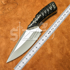 Cuchillo de hoja fija de acero D2 hecho a mano, hermoso cuchillo de caza para acampar, Funda de cuero, mango de Micarta, regalo para él OEM - Product Image 6