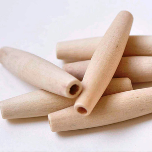 10 pièces de perles en bois ovales de grande taille non finies, forme personnalisée et perles en bois colorées, façonnées et dimensionnées à la main, produit indien - Product Image 1