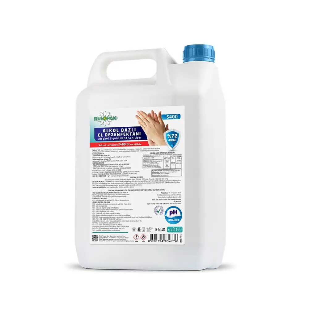 S400 Hand Sanitizer 5 LT Gel Líquido Lavado de manos para el mantenimiento diario y la higiene en los baños