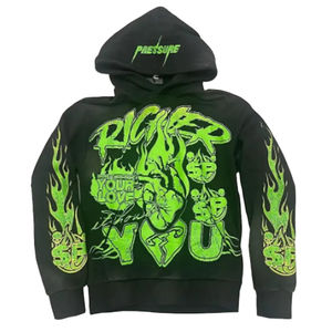 Nuevo personalizado totalmente impreso hombres gota hombros pulóver sudaderas con capucha Unisex sol se desvaneció transpirable algodón polar sudaderas OEM - Product Image 4