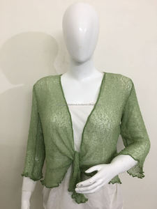 2026 Neue Einfarbige Ikat Übergröße Dreiviertel-Ärmel Frühling Sommer Herbst Winter Strickjacke Bolero Bluse Damen Häkel-Stretch-Oberteil - Product Image 6