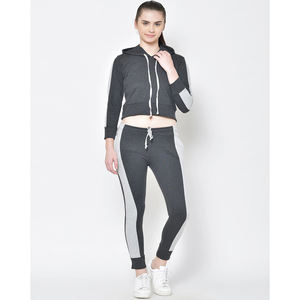 ชุดวอร์มผ้าฝ้าย2ชิ้นสำหรับผู้หญิงชุดวิ่งจ๊อกกิ้งมีฮู้ดชุดวอร์ม2ชิ้นแบบกำหนดเอง - Product Image 1