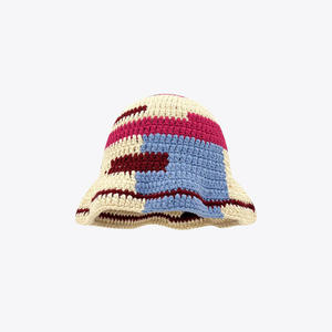 Sombrero de Pescador con Rayas Irregulares para Mujer, Venta al por Mayor, Sombrero de Color Contrastante para Otoño e Invierno, Viajes y Uso Diario - Product Image 2