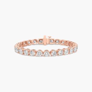 Pulsera clásica de tenis con diamantes de moissanita de 3 MM para mujer, oro rosa 925/plata, oro de 10 quilates, uso diario, regalo de celebraciones para - Product Image 6