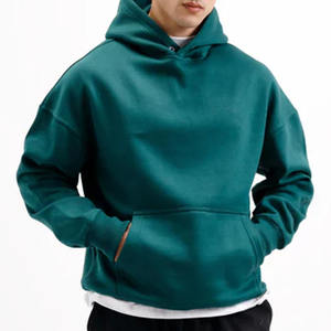 Sweat à capuche en molleton 100% coton personnalisable pour homme, motif uni, lourd, pull-over, capuche oversize, hiver - Product Image 4