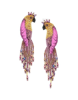 Boucle d'oreille perroquet perlé à la mode meilleur ton emballage personnalisé pendentif perle de rocaille perroquet exagéré par glowin fashion