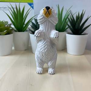 Statua di Orso in Legno Intagliata a Mano YEEYAYA, 5 Pollici, Figurina di Orso Bianco per Decorazione Casa, Animali Selvatici, Regalo di Natale, Arredo Camera - Product Image 3
