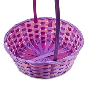 Elegant High Quality Purple Round Bamboo <b>Basket</b> Handle Eco-Friendly Easter Holiday Supplies for Fruits Vegetables Easter <b>Eggs</b> - Product Image 3
