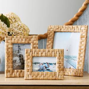 Cadre photo de jacinthe d'eau fait main de produit chaud | Cadre photo de mur de décoration de jonc de mer de jacinthe d'eau pour la décoration intérieure - Product Image 4