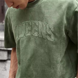 เสื้อยืดคอกลมป้องกันการเกิดคราบสีทึบสไตล์พื้นฐานเสื้อยืดลายพิมพ์หนังนิ่มสำหรับ240gsm พิมพ์ลายปัก3D - Product Image 2