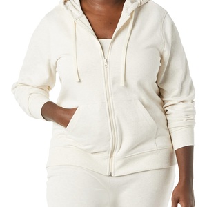 Sudaderas con capucha y sudaderas con cremallera personalizadas de gran tamaño orgánico algodón con cremallera completa 100% empresa de fabricación niñas Sudadera con capucha mujeres - Product Image 1