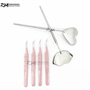 RMI Noir Titane Courbé Botte Volume Pince À Épiler Marque Privée Fibre Pointe Extensions De Cils Pince À Épiler Avec Logo Personnalisé - Product Image 3