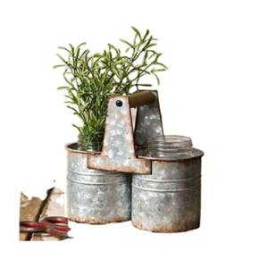 Herramienta galvanizada de forma redonda clásica Caddy Metal con diseño elegante perfecto para utensilios de cocina domésticos y uso de almacenamiento de vajilla - Product Image 1