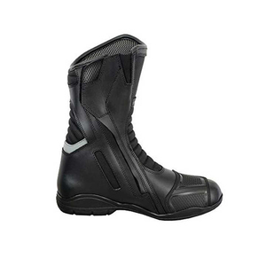 Botas de Motociclista de Cuero Personalizadas, Totalmente Negras, Transpirables, Impermeables, Anti-UV, de Talla Grande, Resistentes al Viento, con Protección de Seguridad y Estampado - Product Image 2
