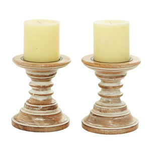 Pilier de bougie en bois personnalisé et écologique Meilleure vente Bougeoir de table décoratif fait à la main Fête de mariage de Noël - Product Image 2