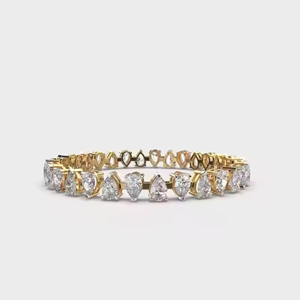High Quality silver\Gold Plated 10mm Pear Tennis Bracelet 925 Sterling Silver <b>Vvs</b> Moissanite <b>Diamond</b> Bracelet fine Jewelry - Product Image 1