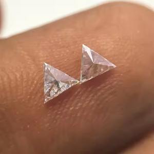 Forme de Triangle blanc diamant en vrac naturel incolore trillion coupe diamant pierre en vrac pour la fabrication de bijoux diamant pierre précieuse en vrac - Product Image 4