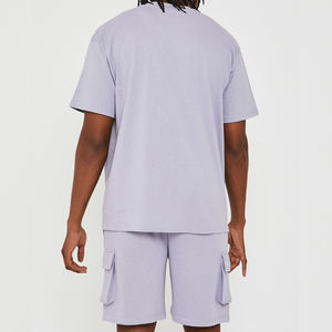 Novedad de verano, conjuntos informales de 2 piezas para hombre, conjunto doble de camiseta y pantalones cortos con cordón para uso diario - Product Image 3