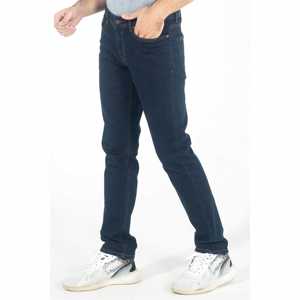 Jean en denim stretch coupe intelligente, bleu nuit, jean fuselé pour homme, coton mélangé confortable, tenue décontractée, denim indigo classique - Product Image 1