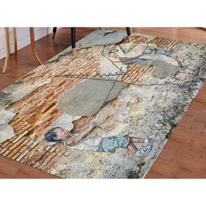 Alfombra con Estampado de Grafiti de Dinosaurios, Diseño de Dinosaurio Adorable, Alfombra Moderna Suave Antideslizante, Alfombra Suave No Tejida - Product Image 1