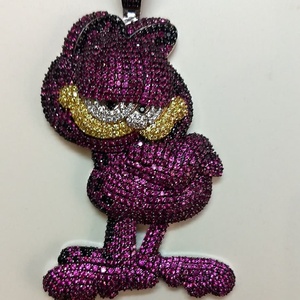 จี้เพชรโมอิสรูปการ์ตูนสาวสวยทรงกลม3.30Ct 14K จี้ทองขาวสำหรับผู้หญิงและเด็กผู้หญิง - Product Image 1