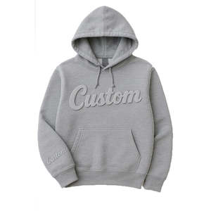 À la mode polaire Baggy gaufrage pull surdimensionné sweats à capuche pour hommes personnalisé 3d Logo imprimé sweat à capuche en relief - Product Image 4