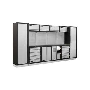 Meubles d'atelier modulaires en acier inoxydable pour garage avec outils - Product Image 1