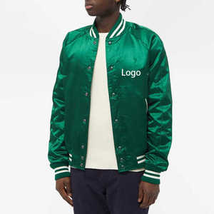 High Quality 100% Polyester Men's Winter <b>Thin</b> Satin College <b>Jacket</b> Wholesale Custom Logo Windproof <b>Waterproof</b> - Product Image 4