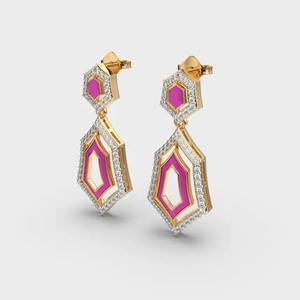 Export Quality Timeless Diamond <b>Hoop</b> <b>Earrings</b> for Daily Elegance Perfect for Work Dinner Dates and Weekend Style from India - Product Image 3