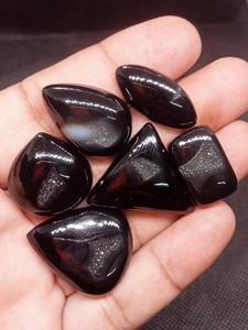 พลอยดรูซี่อัญมณีทรงหลังเบี้ยสีดำธรรมชาติสำหรับทำเครื่องประดับขนาดต่างๆจำหน่ายทั่วโลก - Product Image 5