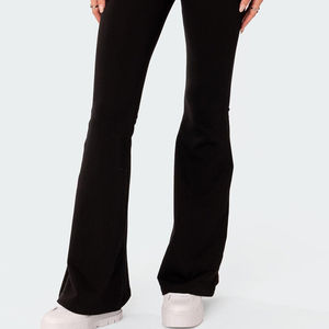 <b>Flare</b> Ribbed <b>Leggings</b> for Women Tummy Control High Waist Crossover Scrunch Butt <b>Leggings</b> Wide Leg Yoga Pants Solid Colors 2026 - Product Image 3