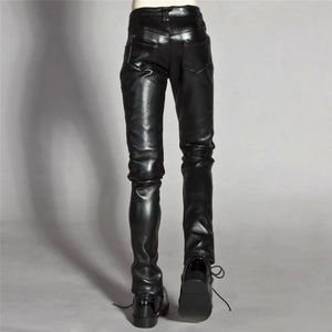 Chándal de cuero de estilo informal para hombre con chaqueta y pantalones con cremallera Ropa de calle elegante Patrón recto de moda - Product Image 4