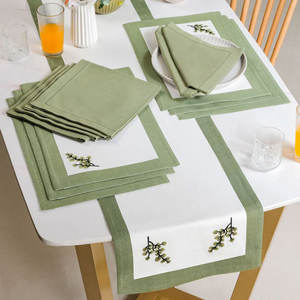 Latest Design Modern Style Pure Cotton <b>Linen</b> Customized Embroidered Dinning Table <b>Placemat</b> - Product Image 2