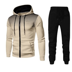 Chándal con cremallera de peso pesado de alta calidad para hombre, Sudadera con capucha y pantalones de chándal, Chaquetas deportivas informales para correr diariamente, conjunto de invierno - Product Image 5