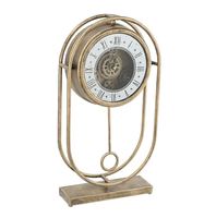 Jam Meja Logam Desain Modern AK Brass dengan Gerakan Quartz Besar untuk Dekorasi Meja/Rak