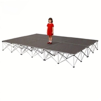 Kit de scène modulaire QuickLock en aluminium 8'x8' pour intérieur/extérieur, idéal pour mariages, concerts, fêtes et remises de diplômes
