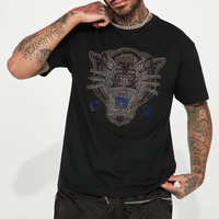 T-shirt pour homme en coton 100% fabriqué au Pakistan avec strass, design estival unique, séchage rapide, respirant et écologique, faible MOQ
