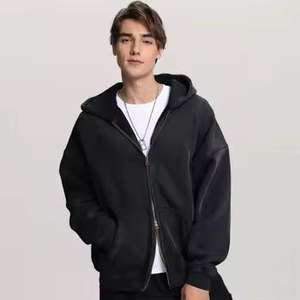 Sudadera con Capucha Corta de Alta Calidad, 100% Algodón, Unisex, Estilo Urbano Desgastado, 400GSM, Felpa Francesa, Sudadera Gruesa para Hombre - Product Image 5