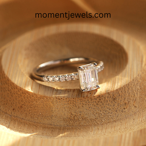 Rectangular Stone <b>Ring</b> for Women 925 <b>Silver</b> Slim Pave Band Elegant Bridal Jewelry Minimal Fashion Daily Wear <b>Ring</b> Chic Accessory - Product Image 6