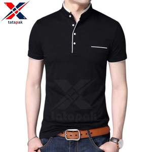 T-shirts professionnels 100% coton tricotés pour hommes en vrac sur mesure pour les Styles formels respirant uni imprimé qualité en gros - Product Image 2