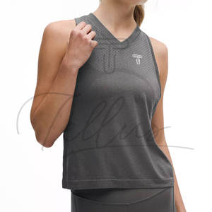 Camiseta Deportiva Corta de Punto Transpirable Personalizada para Mujer, Ropa de Gimnasio, Yoga, Talla Grande, Secado Rápido, Logotipo Frontal, Spandex/Poliéster - Product Image 2