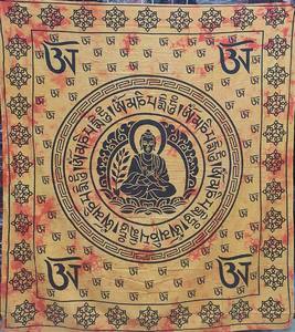 Tapiz POTLY con Estampado de Buda y Mantra, Decoración Bohemia para Pared, Impresión Digital, Hecho a Medida, Sábana de Algodón para Dormitorio - Product Image 2