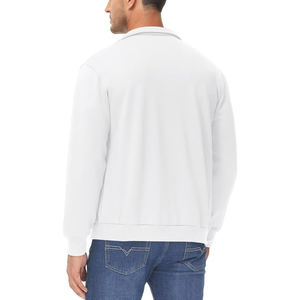 Chaqueta de chándal ajustada blanca para hombre, 100% poliéster, ligera, con cremallera completa, personalizada, para entrenamiento, gimnasio, chaquetas para exteriores - Product Image 2