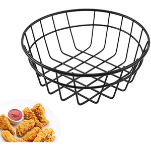 Panier à fruits vintage en fer enduit de poudre noire, taille personnalisée, panier de rangement décoratif de table, ustensile de cuisine, nouveauté - Product Image 5