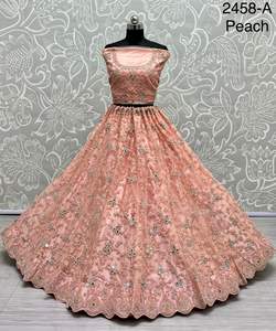 สินค้ามาใหม่คุณภาพสูงตาข่ายสำหรับเจ้าสาว Dori เพทายและกระจกเงาทำงานได้ที่ lehenga choli กับ dupatta ผู้ผลิตจาก surat อินเดีย - Product Image 3