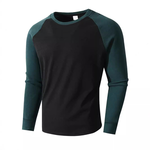 T-shirt raglan pour hommes à manches longues, confortable, en coton, couleur contrastée, élégant, imprimé sur mesure par OEM, fabricant de vêtements du Bangladesh - Product Image 6