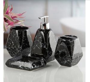 Conjuntos decorativos de baño de mármol macizo hechos a mano Conjuntos de decoración de baño de tendencia de lujo de calidad superior a precio mayorista - Product Image 2