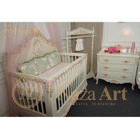 Ensemble de commode et lit bébé moderne en bois massif avec assemblage facile, couleur personnalisable pour hôpital, hôtel, chambre et salon